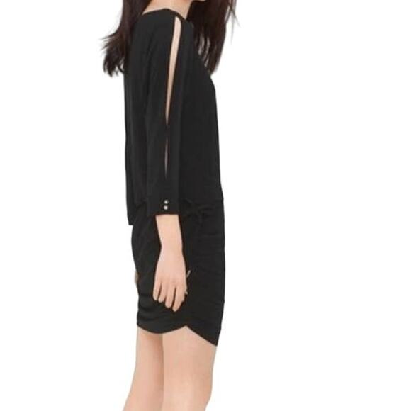 White House Black Market Black Convertible Drawstring Mini Dress - Size XS - Picture 3 of 11